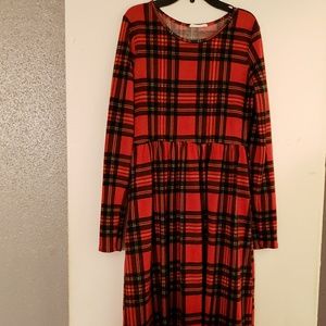 Reborn J plaid midi dress